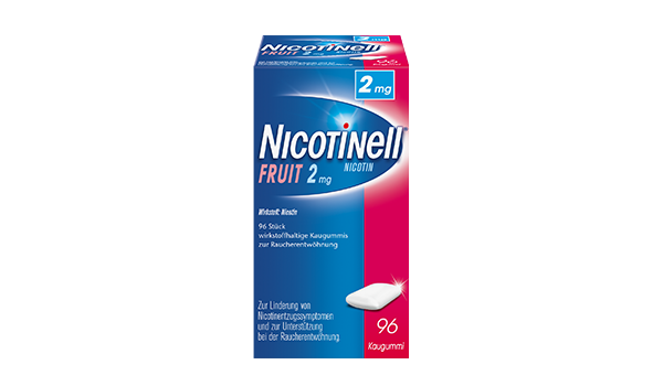 Nicotinell Fruit 2mg-wirkstoffhaltiger Kaugummi 96 Stück